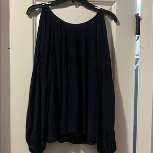 Aakaa Deep Blue Pleated Top